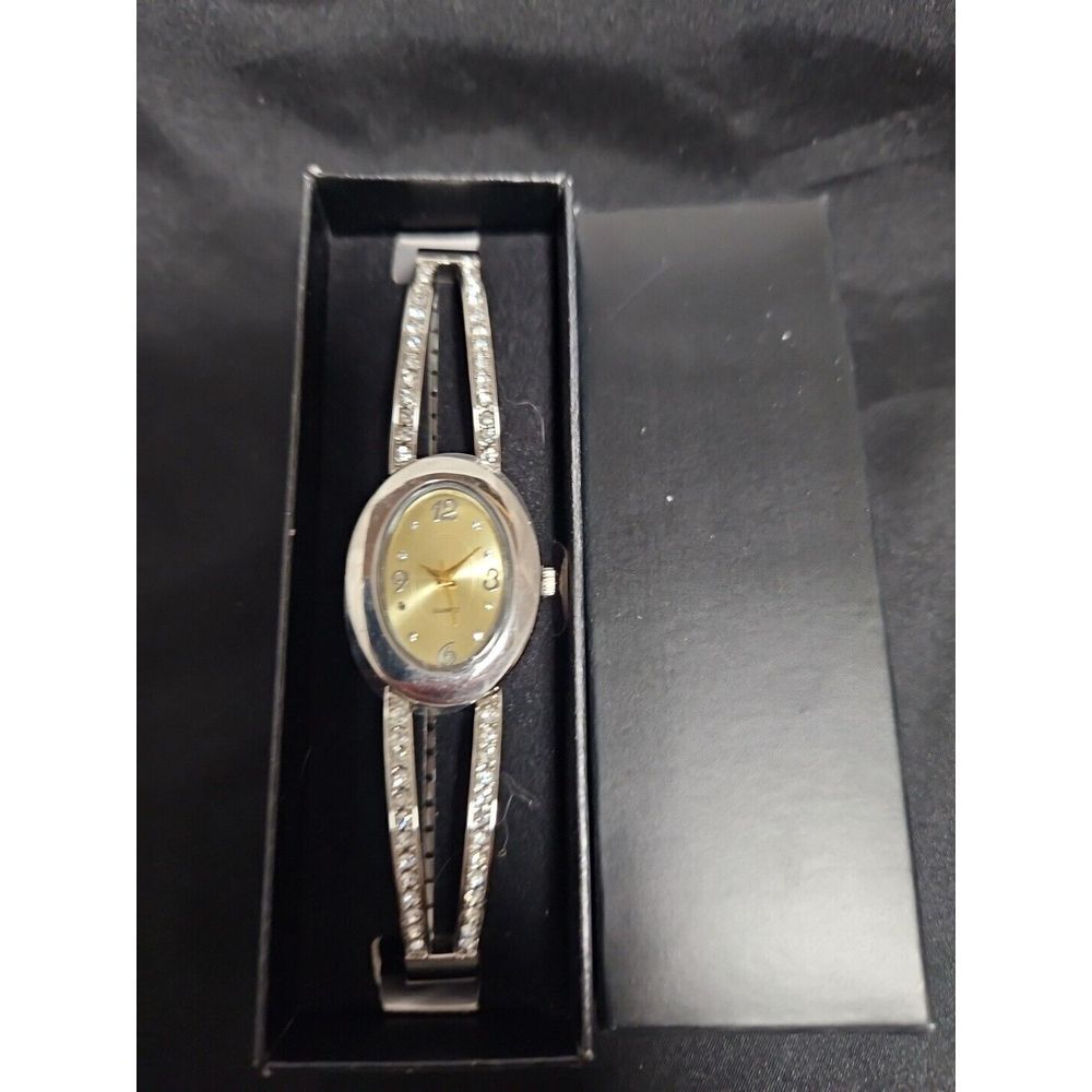 Avon Oval Two Tone Embellished Watch With Expansion Band